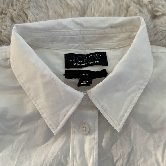 J. Crew Slim-Fit Stretch Cotton Poplin Shirt White Size 2 - Picture 5 of 10